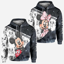 Load image into Gallery viewer, Personalized Couple Mouse Hoodies Custom Names Unique Gift
