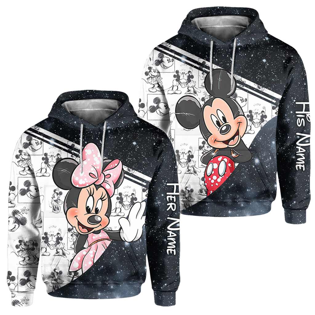 Personalized Couple Mouse Hoodies Custom Names Unique Gift