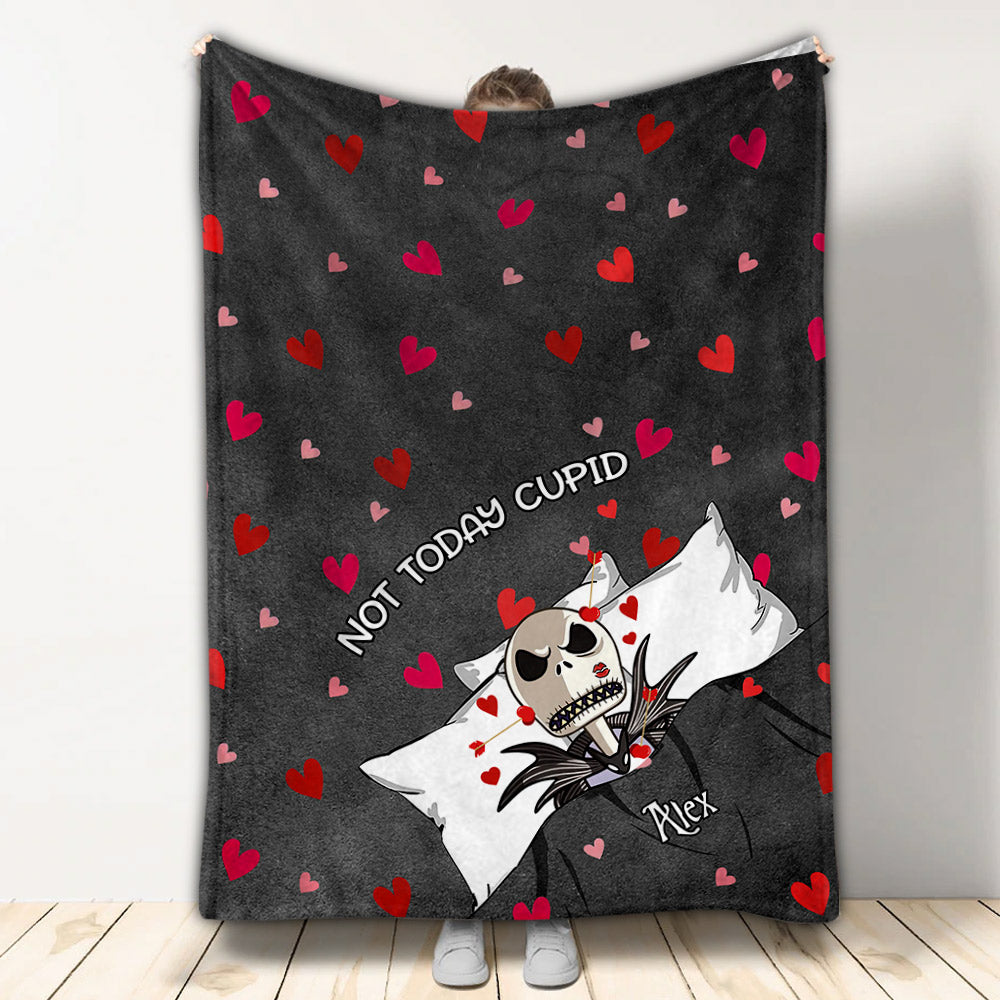 Personalized Not Today Cupid Blanket Custom Name Gift