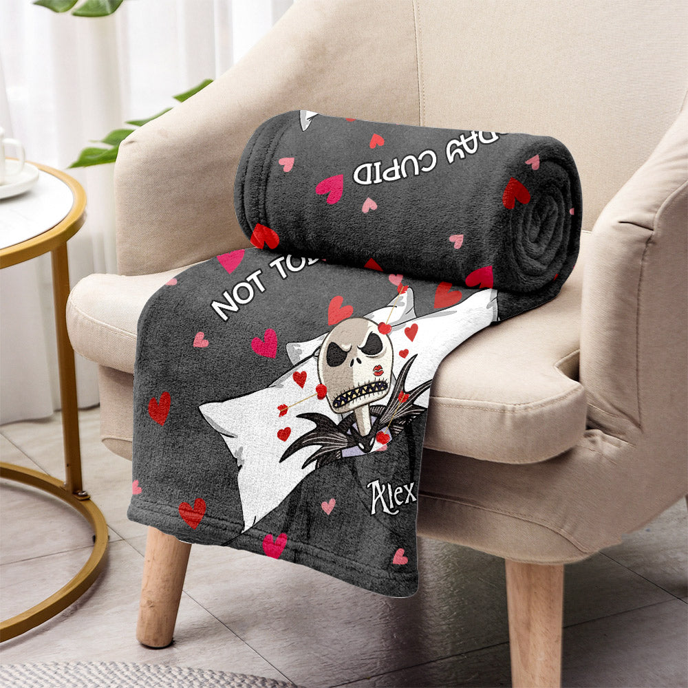 Personalized Not Today Cupid Blanket Custom Name Gift