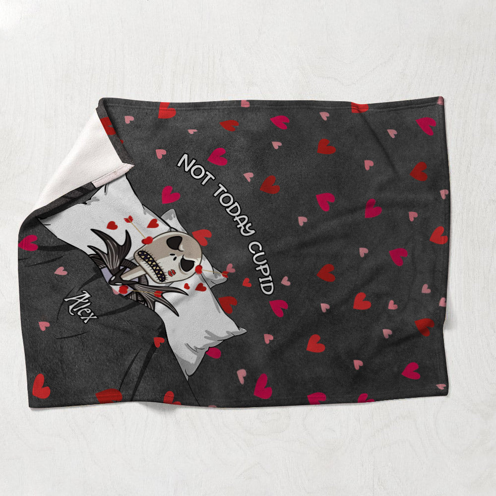 Personalized Not Today Cupid Blanket Custom Name Gift