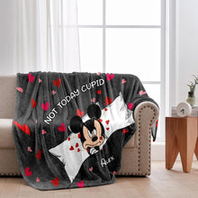 Load image into Gallery viewer, Personalized Not Today Cupid Mouse Blanket Custom Gift for Valentine
