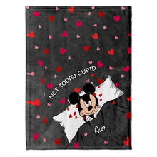 Load image into Gallery viewer, Personalized Not Today Cupid Mouse Blanket Custom Gift for Valentine

