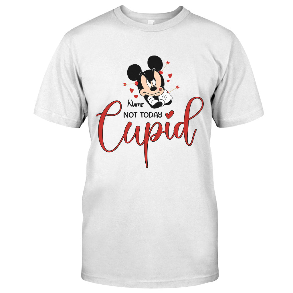 Personalized 'Not Today Cupid' T-shirt & Hoodie for Her - Custom Name Gift