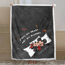 Load image into Gallery viewer, Personalized Couple Blanket with Steal My Heart Design
