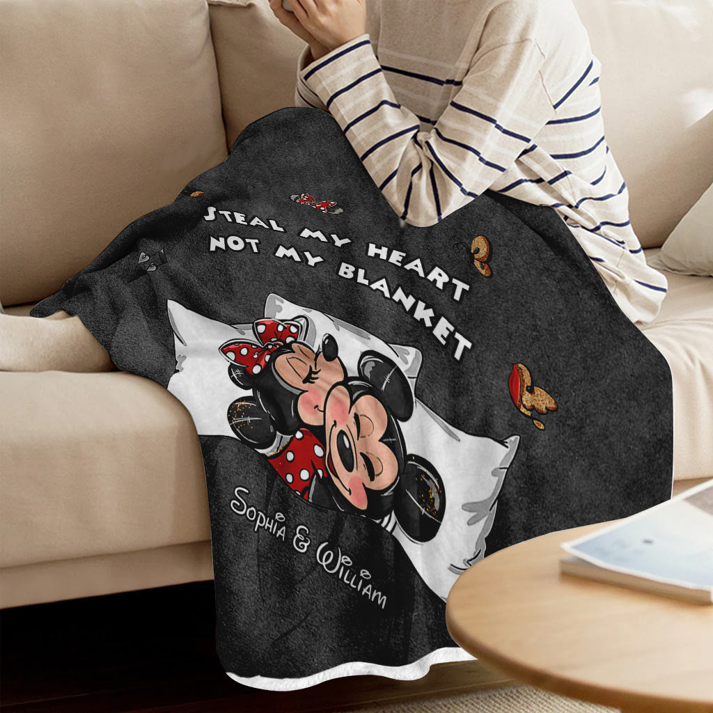 Personalized Couple Blanket with Steal My Heart Design