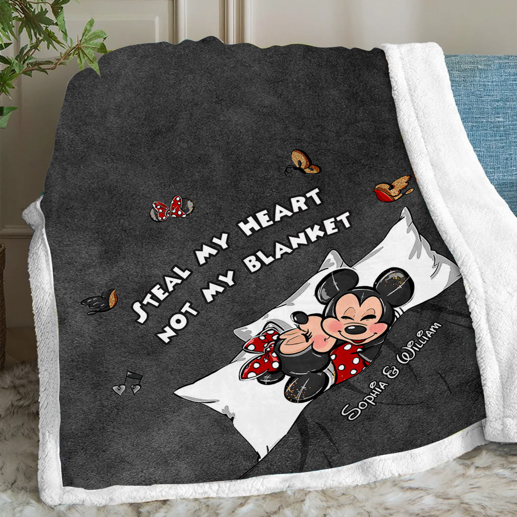 Personalized Couple Blanket with Steal My Heart Design