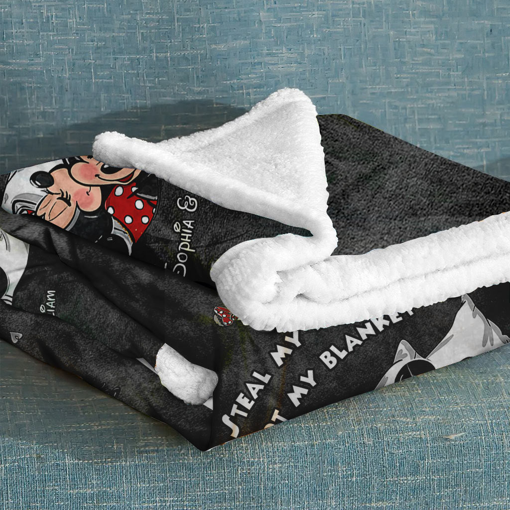 Personalized Couple Blanket with Steal My Heart Design