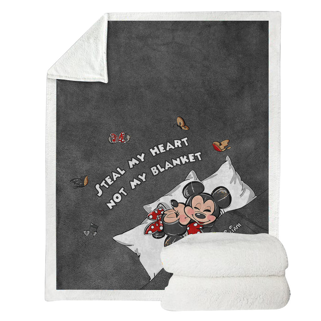 Personalized Couple Blanket with Steal My Heart Design