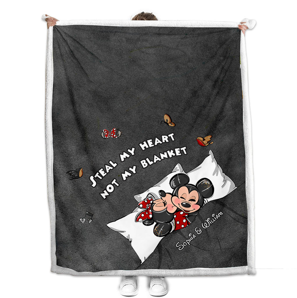 Personalized Couple Blanket with Steal My Heart Design
