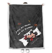 Load image into Gallery viewer, Personalized Couple Blanket with Steal My Heart Design
