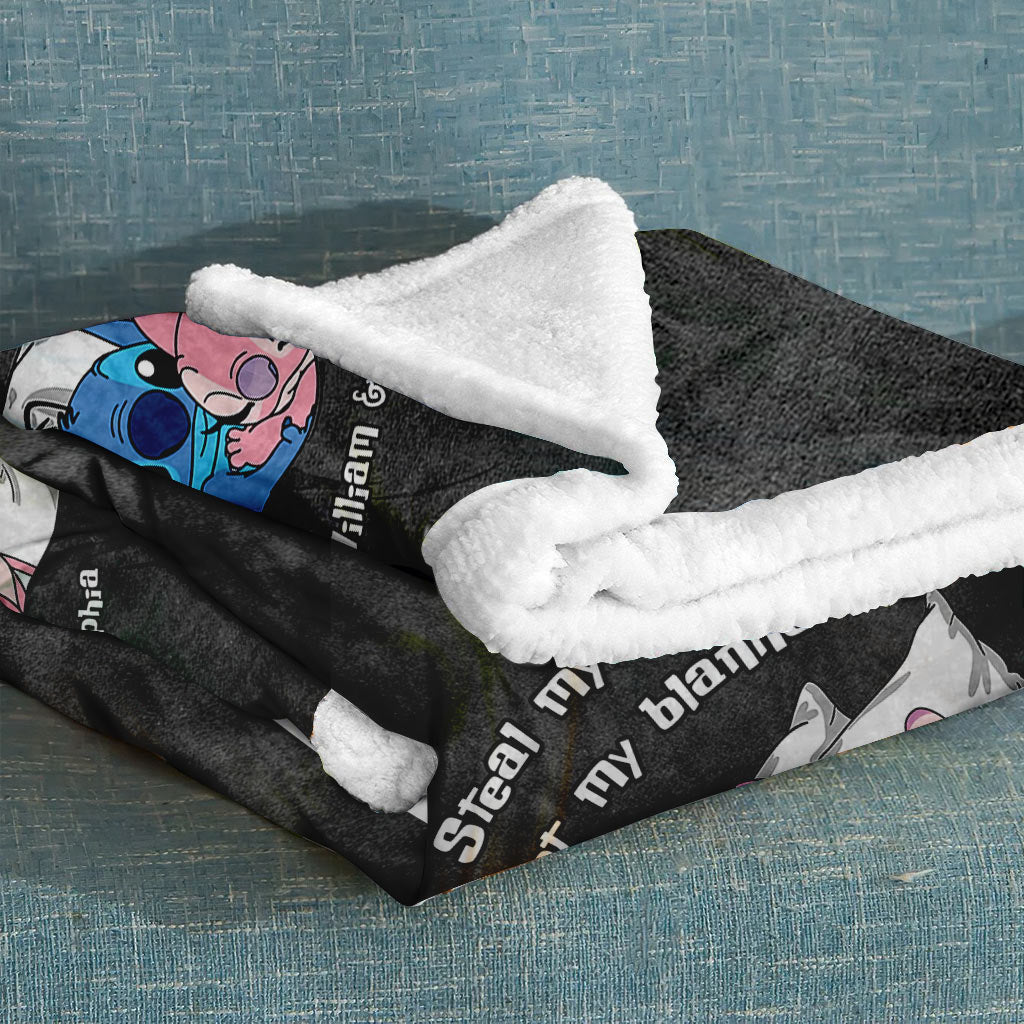 Personalized Ohana Blanket for Couples with Custom Names