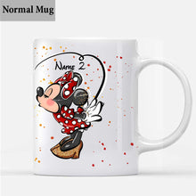 Load image into Gallery viewer, Personalized Mickey &amp; Minnie Couple Mug Custom Names Gift

