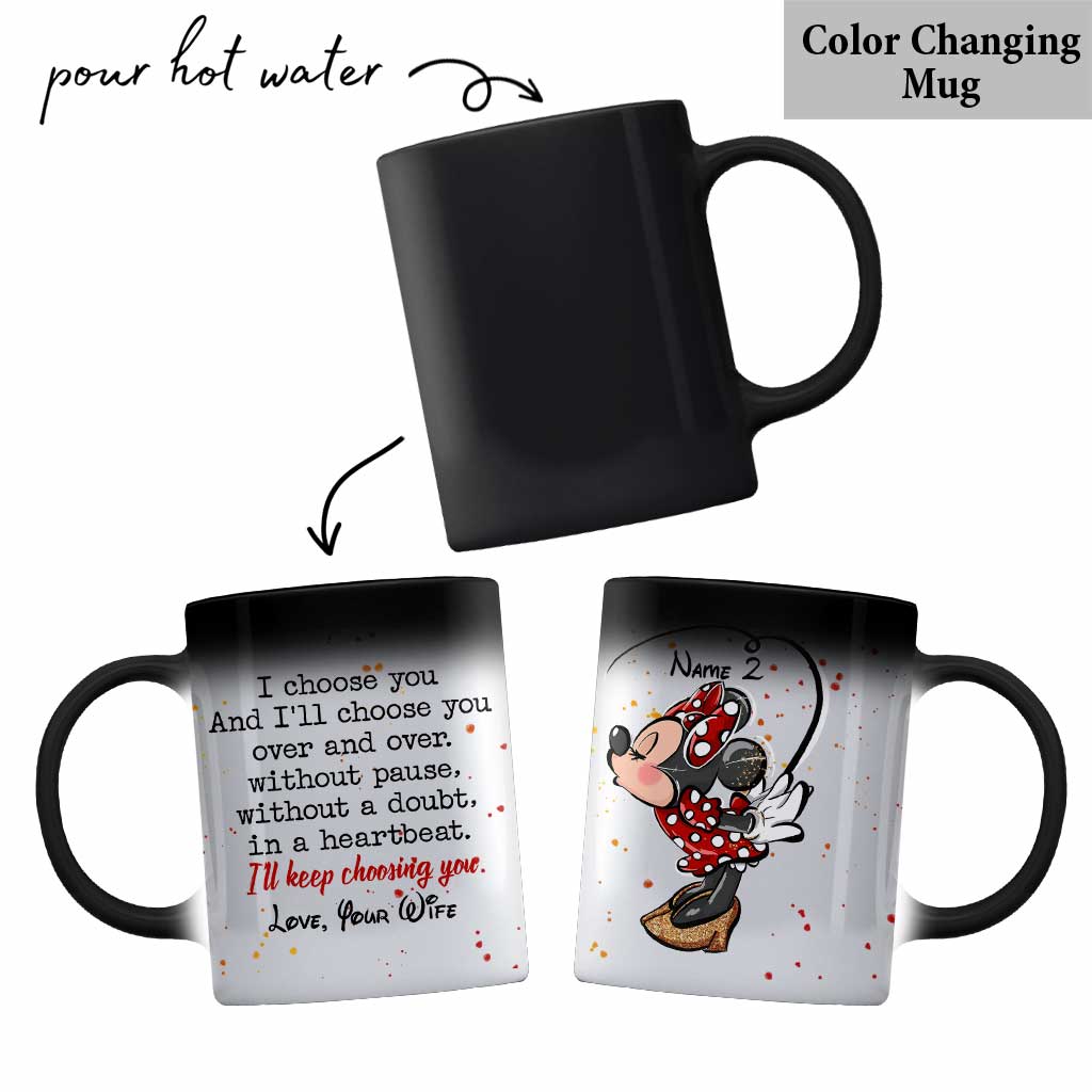 Personalized Mickey & Minnie Couple Mug Custom Names Gift