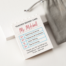 Load image into Gallery viewer, Personalized Building Blocks Teacher Report Card Gift
