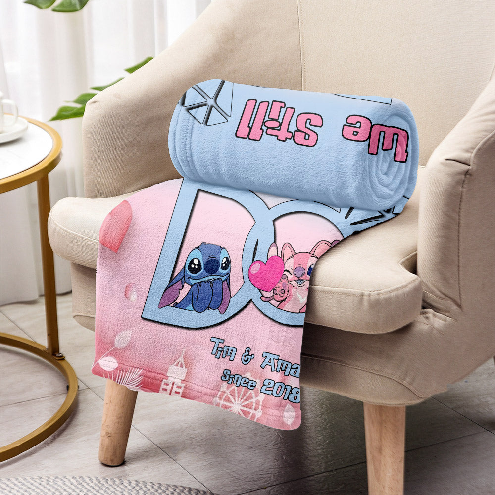 Personalized Couple Blanket with Custom Name for Anniversary Gift