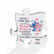 Load image into Gallery viewer, Personalized Custom Shaped Acrylic Couple Plaque Gift for Anniversary or Valentine's Day
