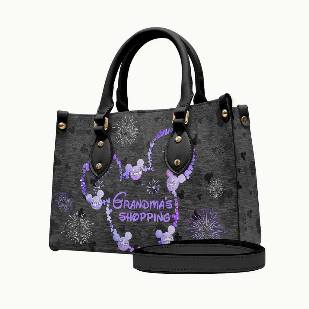 Personalized Leather Handbag for Grandma's Shopping Gift
