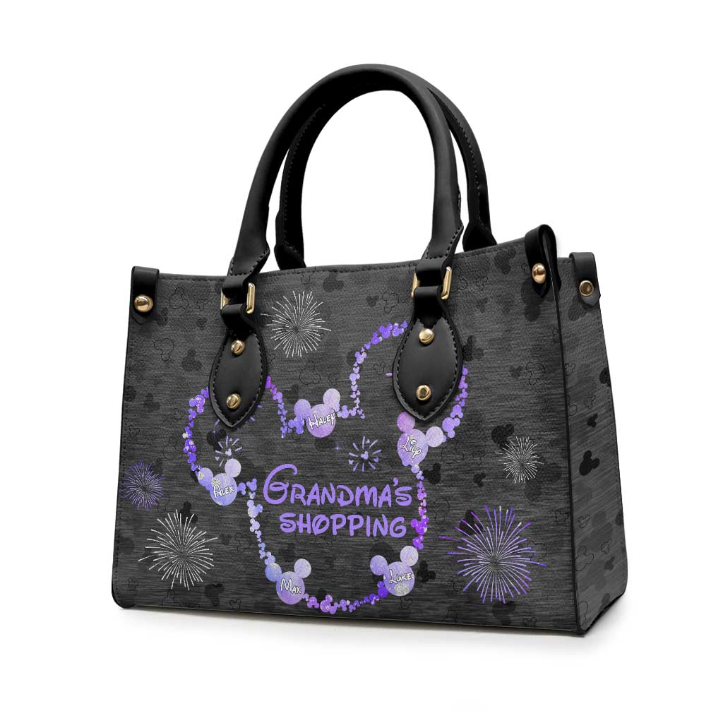 Personalized Leather Handbag for Grandma's Shopping Gift
