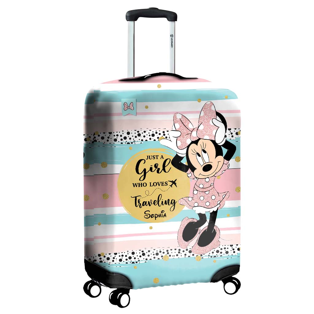 Personalized Minnie Mouse Luggage Cover Custom Name Travel Gift for Girls