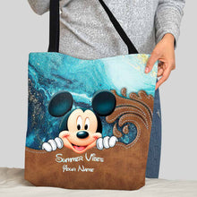 Load image into Gallery viewer, Personalized Mickey Mouse Tote Bag Summer Vibes Custom Name Gift
