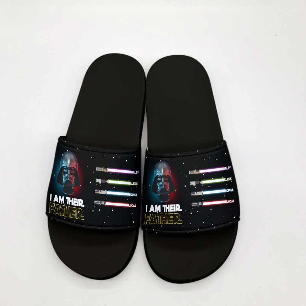 Personalized I Am Their Father Slide Sandals Gift for Dad