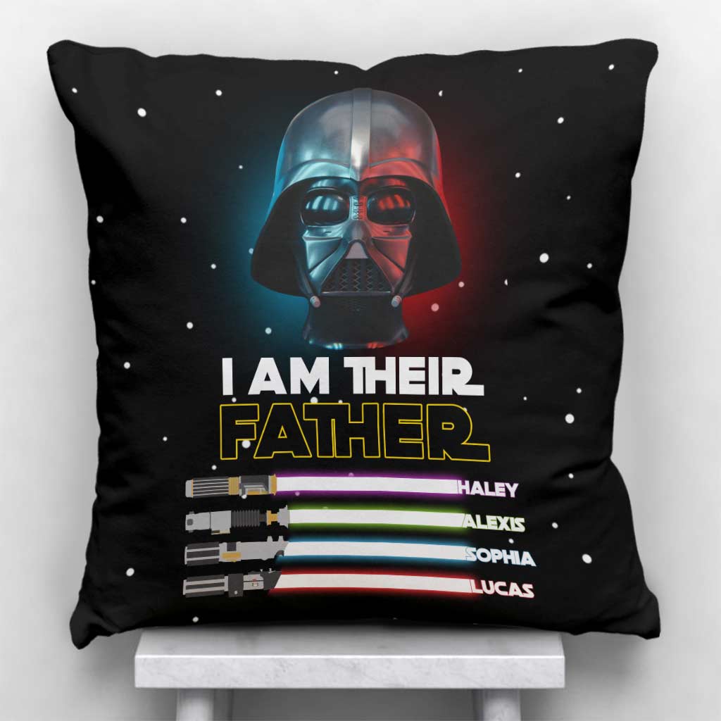 Personalized I Am Their Father Throw Pillow Gift for Dad