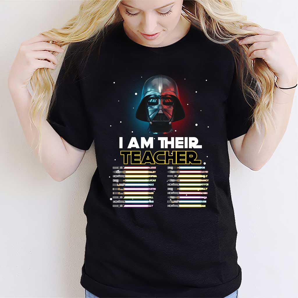 Personalized Teacher T-Shirt Custom Names Star Wars Gift