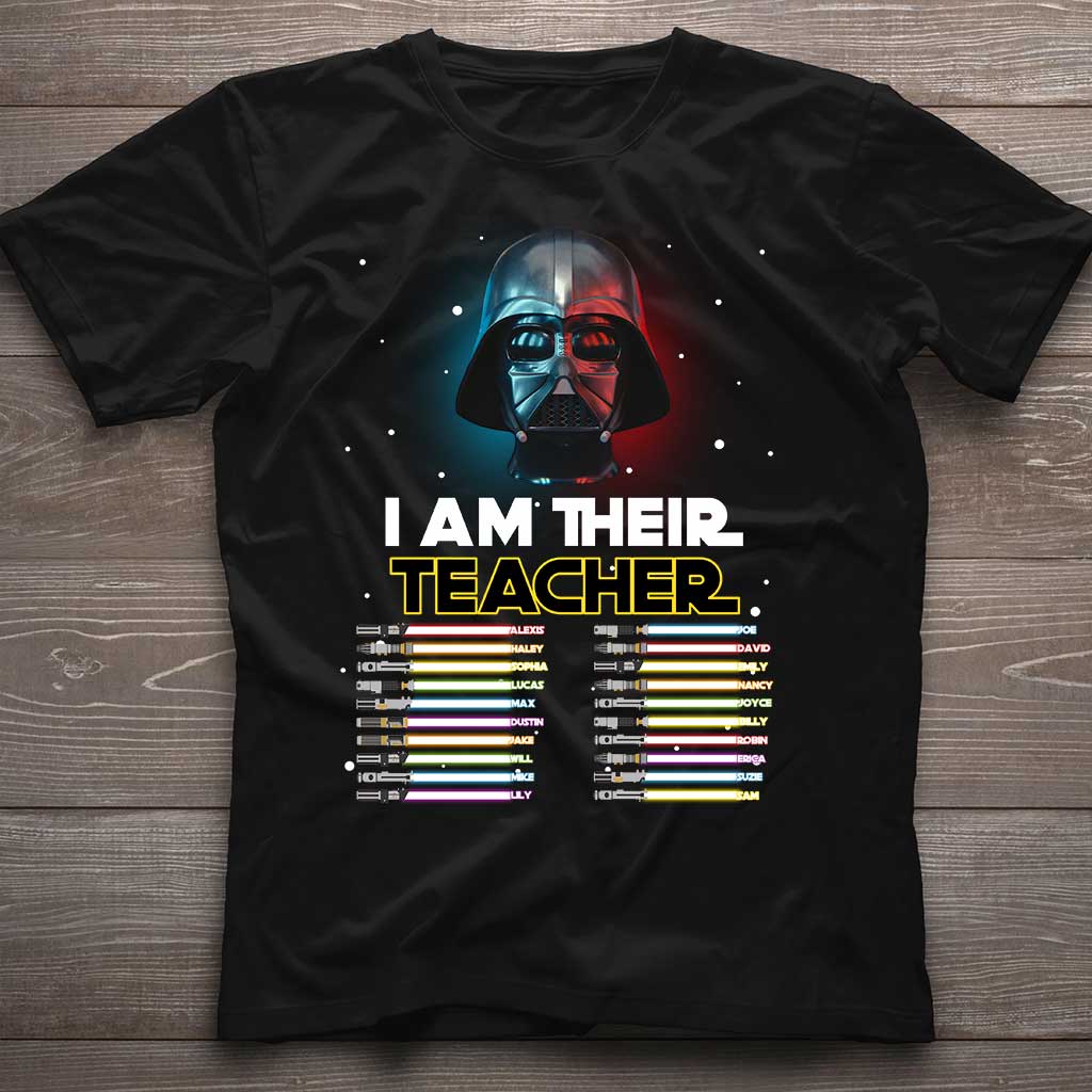 Personalized Teacher T-Shirt Custom Names Star Wars Gift