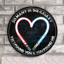 Load image into Gallery viewer, Personalized Round Wood Sign Custom Couple Gift for Wedding Anniversary
