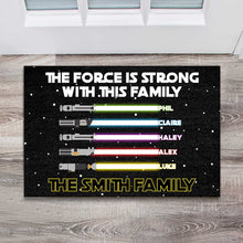 Load image into Gallery viewer, Personalized Star Wars Family Doormat Custom Name Gift for Home
