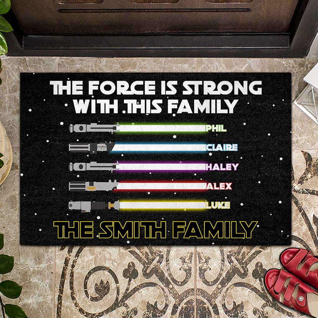 Personalized Star Wars Family Doormat Custom Name Gift for Home
