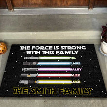 Load image into Gallery viewer, Personalized Star Wars Family Doormat Custom Name Gift for Home
