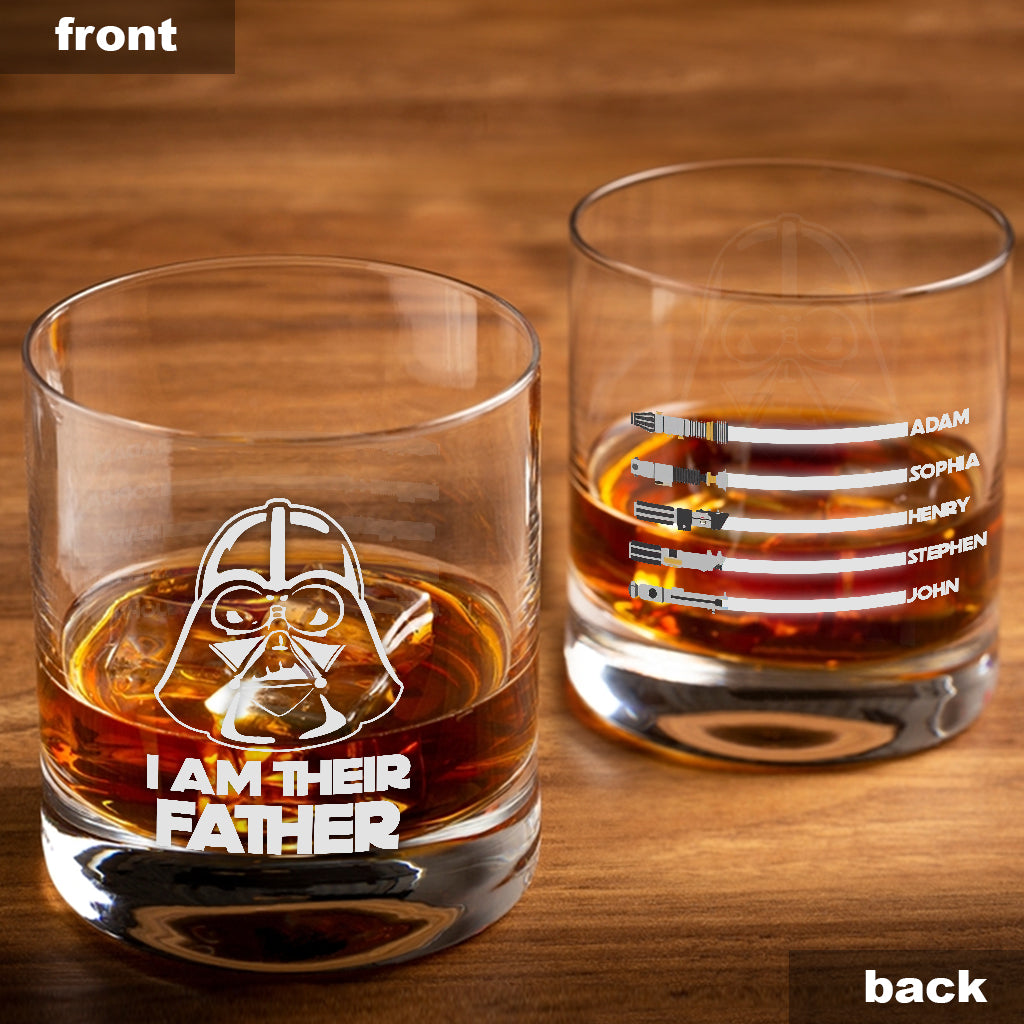 Personalized Rock Glass Custom Engraved I Am Their Father Gift for Dad