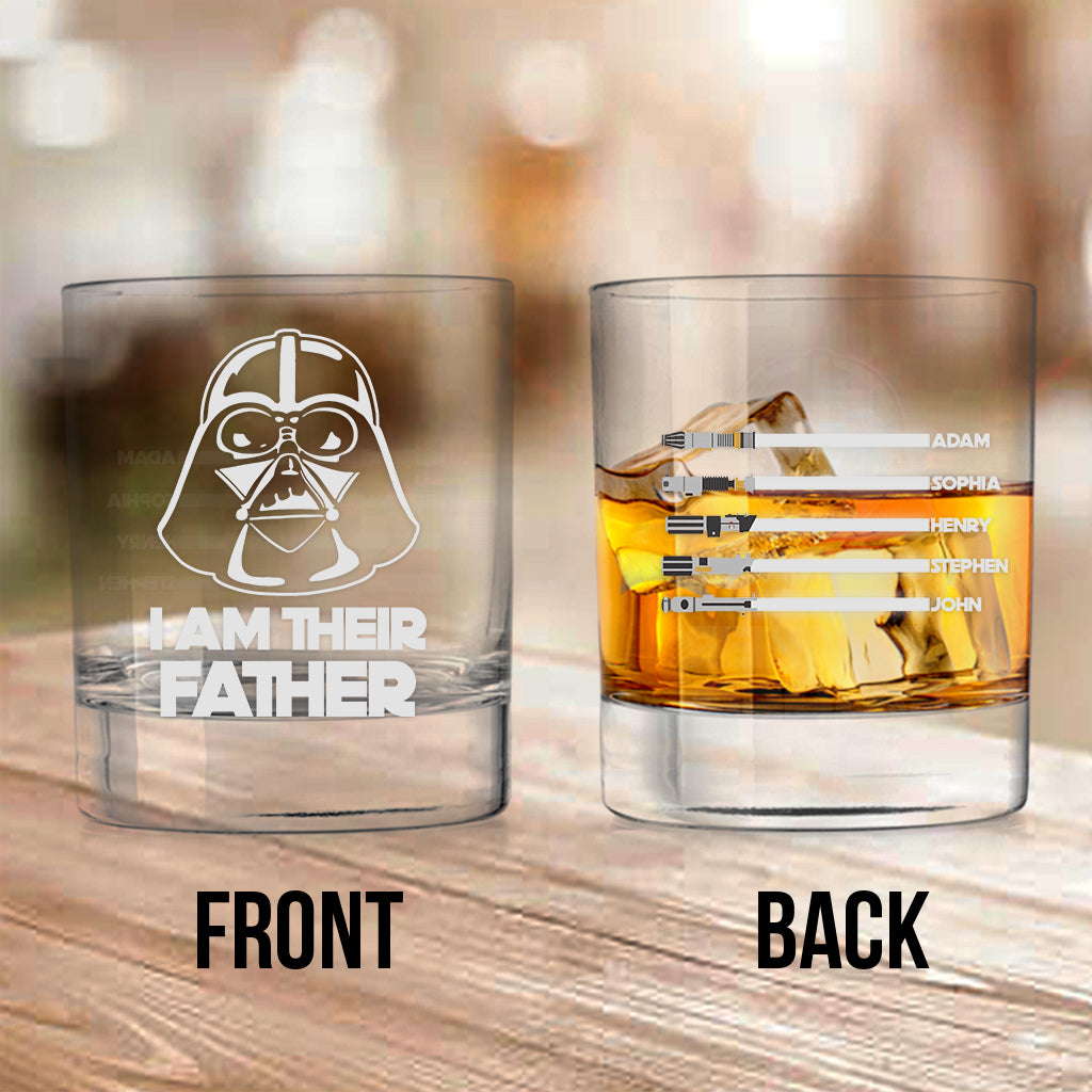 Personalized Rock Glass Custom Engraved I Am Their Father Gift for Dad