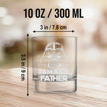Load image into Gallery viewer, Personalized Rock Glass Custom Engraved I Am Their Father Gift for Dad
