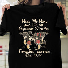 Load image into Gallery viewer, Personalized Couple T-shirt Custom Names Travel Together Gift
