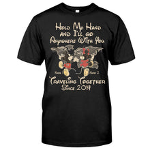 Load image into Gallery viewer, Personalized Couple T-shirt Custom Names Travel Together Gift
