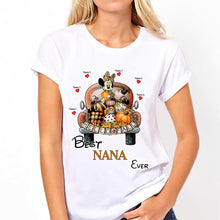 Load image into Gallery viewer, Personalized Hello Fall T-shirt &amp; Hoodie with Custom Names for Family
