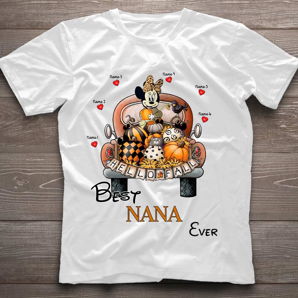 Personalized Hello Fall T-shirt & Hoodie with Custom Names for Family