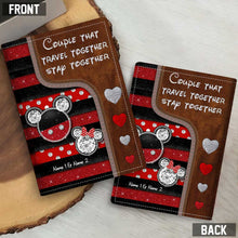 Load image into Gallery viewer, Personalized Mouse Passport Holder Custom Names Travel Gift for Couples
