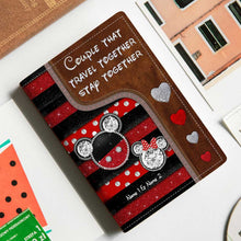 Load image into Gallery viewer, Personalized Mouse Passport Holder Custom Names Travel Gift for Couples

