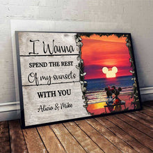 Load image into Gallery viewer, Personalized Sunset Canvas Poster Custom Name Couples Gift
