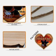 Load image into Gallery viewer, Personalized Fall Mouse Wood Sign Custom Name Gift for Couples
