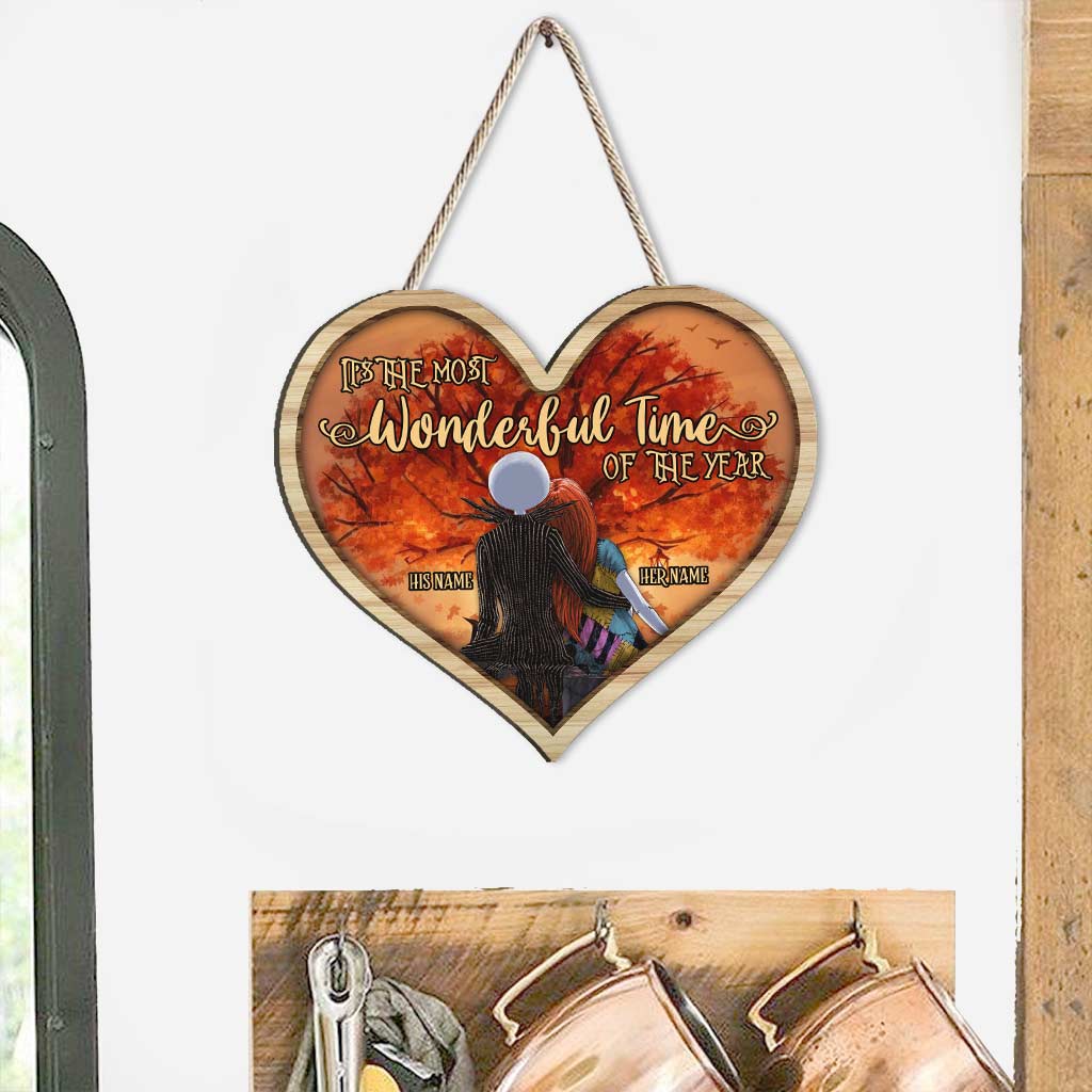 Personalized Fall Wood Sign - Custom Heart Decor Gift