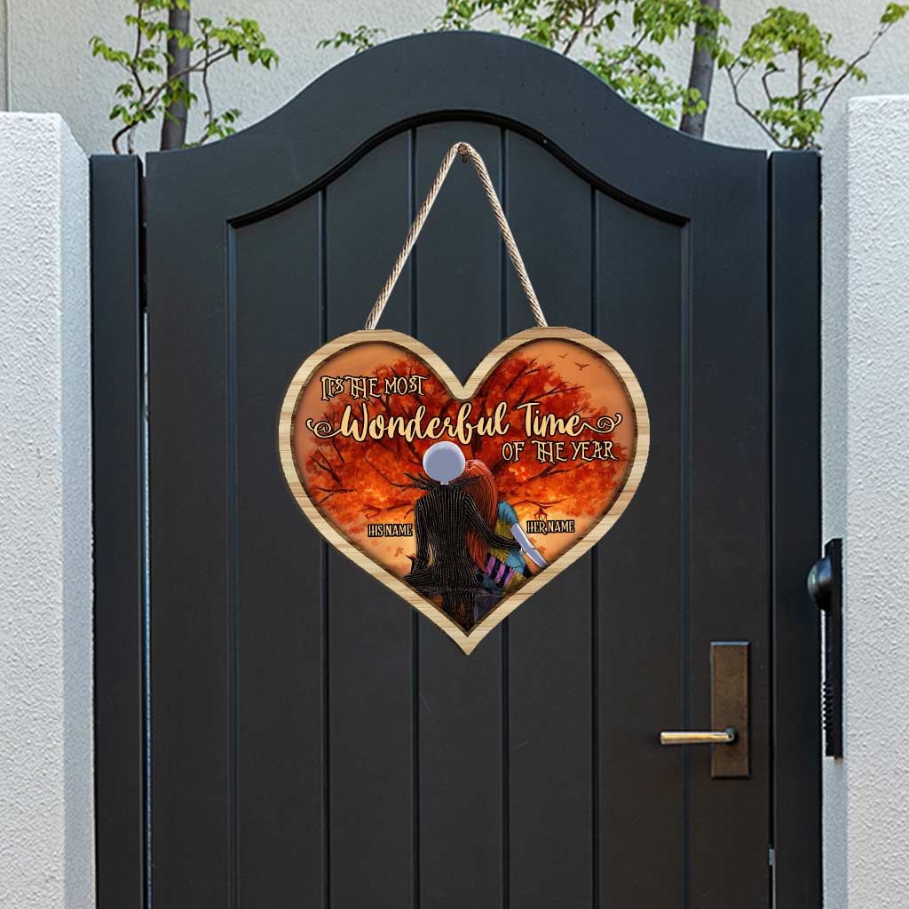 Personalized Fall Wood Sign - Custom Heart Decor Gift
