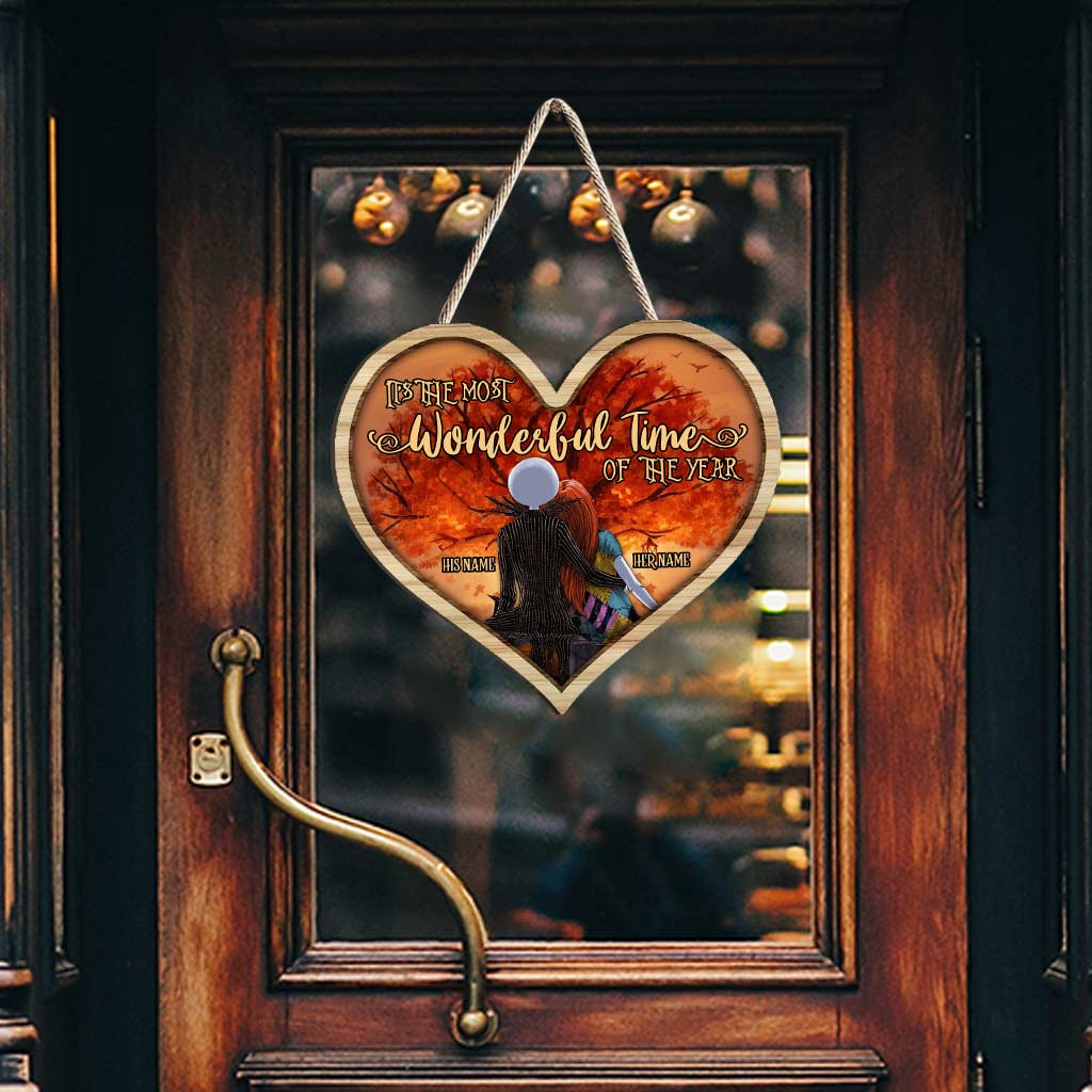 Personalized Fall Wood Sign - Custom Heart Decor Gift