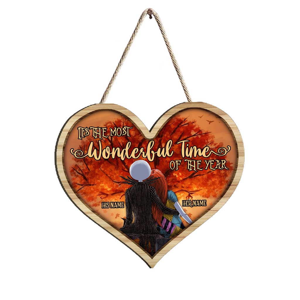 Personalized Fall Wood Sign - Custom Heart Decor Gift