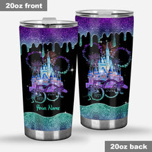 Load image into Gallery viewer, Personalized Glitter Tumbler with Disney Castle Design - 50th Anniversary Gift
