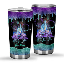 Load image into Gallery viewer, Personalized Glitter Tumbler with Disney Castle Design - 50th Anniversary Gift
